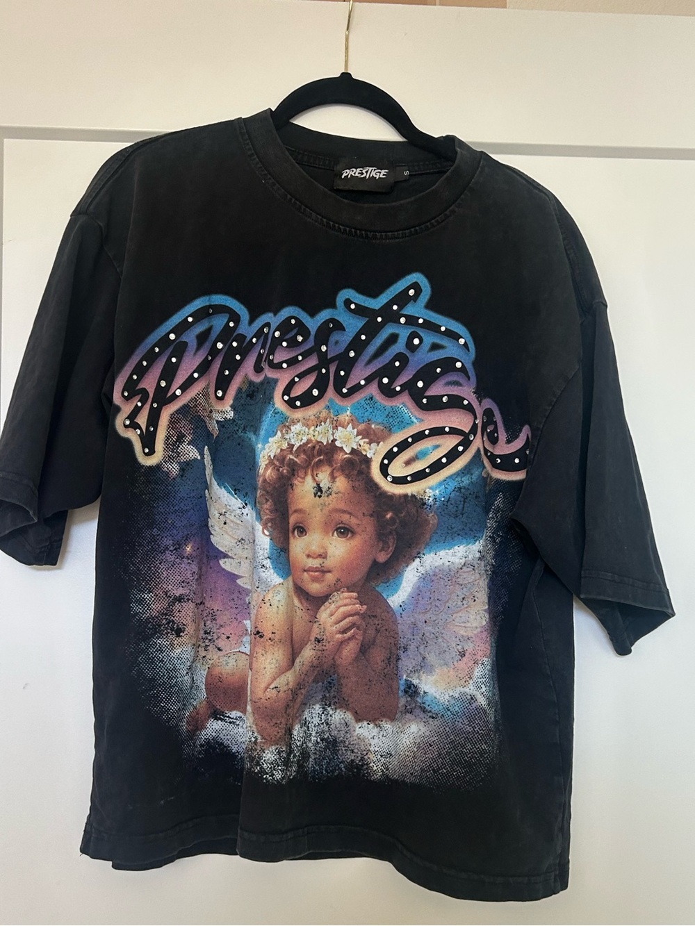 Prestige Black Angel Graphic Short Sleeve Tee